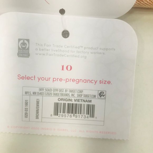 Isabel Maternity Ingrid/Isabel Women's Size 10 Side Panel Brown Carpenter Short - Picture 3 of 16